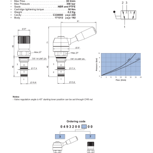 NEM Hydraulics 3 Way 2 Position Rotary Spool Directional Valve drawing