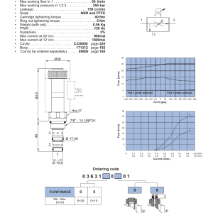 NEM Hydraulics 3 Way Flow Regulator Valve drawing