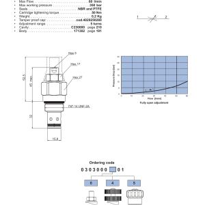 NEM Hydraulics Bidirectional Flow Control Valve drawing