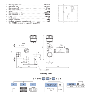 NEM Hydraulics Flow Control Valve drawing