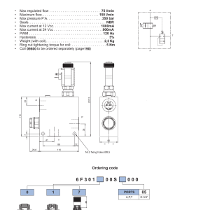 NEM Hydraulics Flow Control Valve drawing