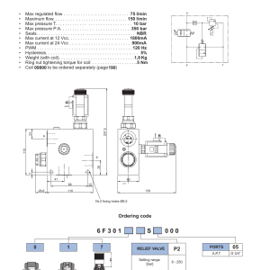NEM Hydraulics Flow Control Valve drawing