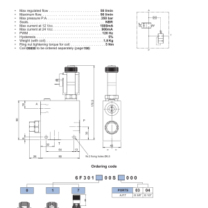 NEM Hydraulics Flow Control Valve drawing