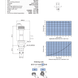 NEM Hydraulics 2 Way 2 Position Electric Poppet Valve, Pilot Operated Nc drawing