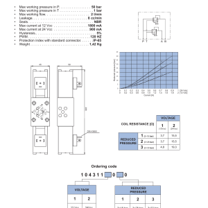 NEM Hydraulics Double Proportional Pressure Reducing Valve drawing