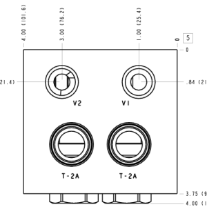 3BC Sun Hydraulics Cushion lock with shuttle Line mount manifold drawing