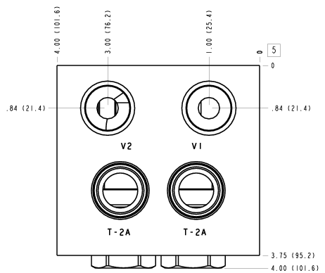 3BD Sun Hydraulics Cushion lock with shuttle Line mount manifold drawing