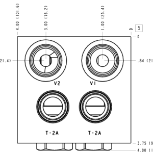 3BL Sun Hydraulics Cushion lock with shuttle Line mount manifold drawing