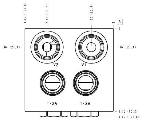 3BL Sun Hydraulics Cushion lock with shuttle Line mount manifold drawing