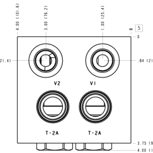 3BV Sun Hydraulics Cushion lock with shuttle Line mount manifold drawing