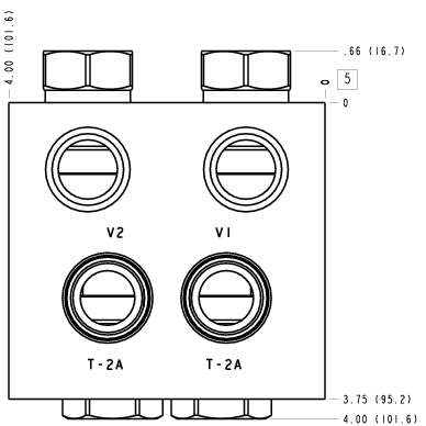 4BD Sun Hydraulics Cushion lock with make up checks Line mount manifold drawing