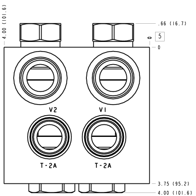 4BL Sun Hydraulics Cushion lock with make up checks Line mount manifold drawing