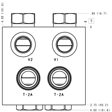 4BV Sun Hydraulics Cushion lock with make up checks Line mount manifold drawing