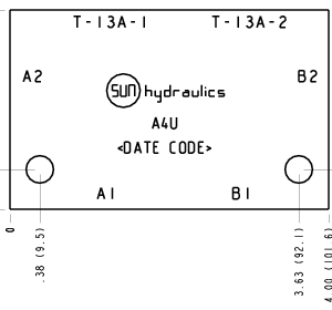 A4U Sun Hydraulics Dual cavity, accepts standard and weatherized coils Line mount manifold drawing