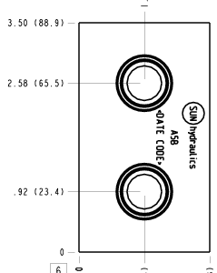 A5B Sun Hydraulics Common port 2 with coil clearance Line mount manifold drawing