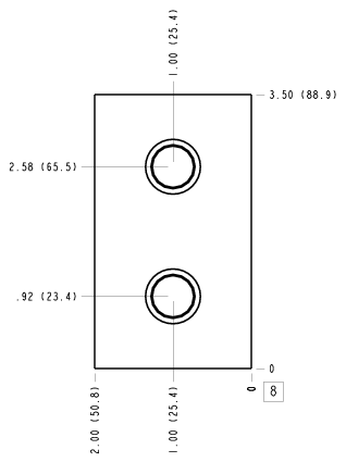 A5B – Common port 2 with coil clearance – A5B_8B A5B Sun Hydraulics Common port 2 with coil clearance Line mount manifold drawing