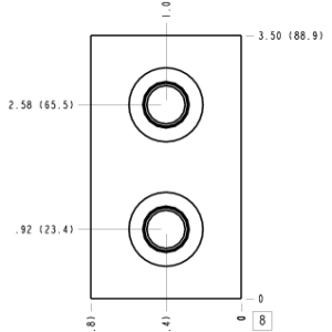 A5I Sun Hydraulics Common port 2 with coil clearance Line mount manifold drawing