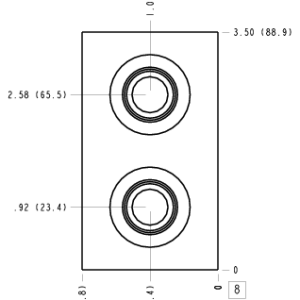 A5J Sun Hydraulics Common port 2 with coil clearance Line mount manifold drawing