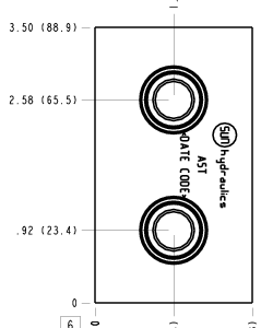 A5T Sun Hydraulics Common port 2 with coil clearance Line mount manifold drawing