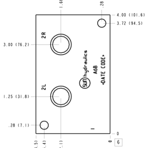 A6B Sun Hydraulics Common port 1, accepts standard and weatherized coils Line mount manifold drawing