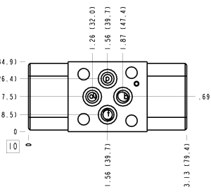 ABC Sun Hydraulics ISO 02: A and B to T Sandwich manifold drawing