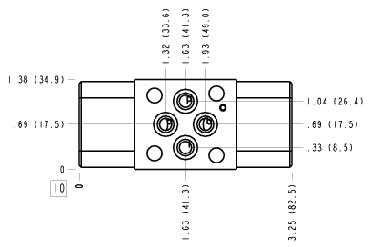 ABF Sun Hydraulics ISO 02: Meter in A and B Sandwich manifold drawing