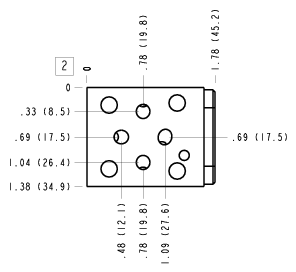 ABG Sun Hydraulics ISO 02: On A and B Sandwich manifold drawing