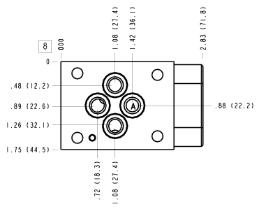 ABP Sun Hydraulics ISO 03 - 30mm: A to T Sandwich manifold drawing