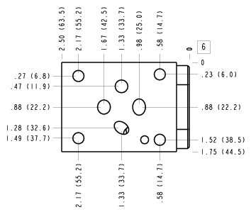 ABR Sun Hydraulics ISO 03 - 30mm: On P Sandwich manifold drawing