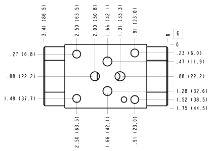 ABU Sun Hydraulics ISO 03 - 30mm: On A and B Sandwich manifold drawing