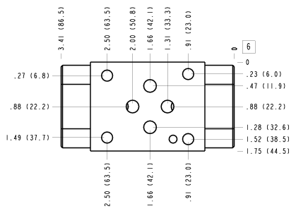 ABV Sun Hydraulics ISO 03 - 30mm: Out of A and B Sandwich manifold drawing