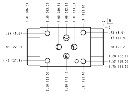 ABX Sun Hydraulics ISO 03 - 30mm: A and B to T Sandwich manifold drawing