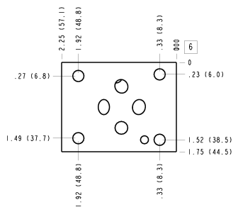 ABZ Sun Hydraulics ISO 03 - 30mm: P to T Sandwich manifold drawing