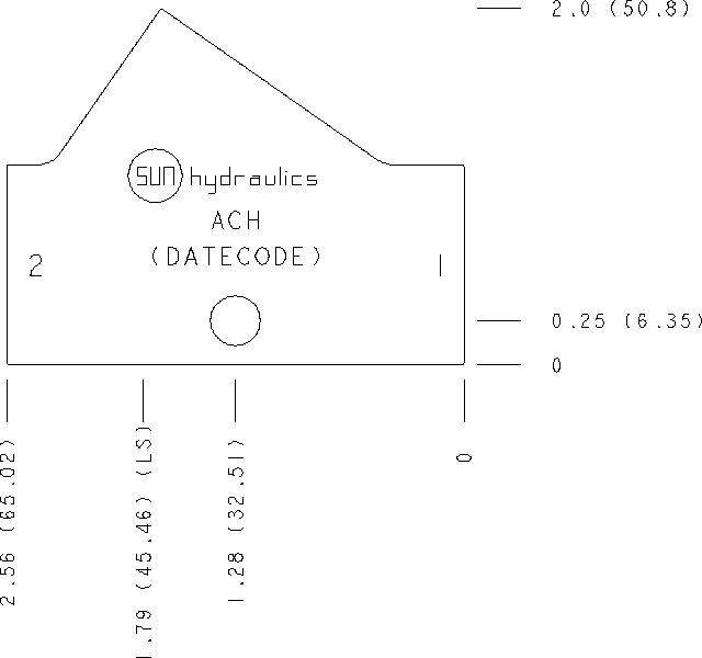 ACH Sun Hydraulics Inline Line mount manifold drawing