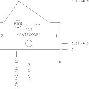ACT Sun Hydraulics Inline Line mount manifold drawing