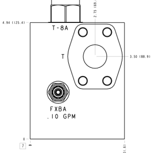 ADP Sun Hydraulics Reducer/reliever on P2 Line mount manifold drawing