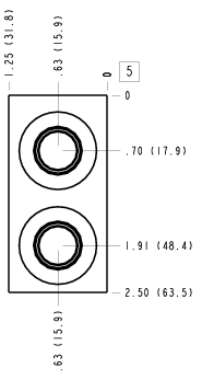 AGI Sun Hydraulics Ninety degree, ports 1 & 2 through Line mount manifold drawing