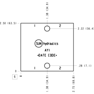 AYI Sun Hydraulics Cross port Line mount manifold drawing