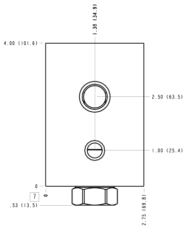 B7C – Through port 1 with reverse flow check – B7C_7B B7C Sun Hydraulics Through port 1 with reverse flow check Line mount manifold drawing