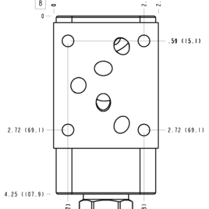BB5 Sun Hydraulics ISO 05: Sequence into B or out of A with reverse flow check Sandwich manifold drawing