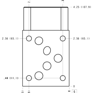 BBF Sun Hydraulics ISO 05: On A or B, port 3 external Sandwich manifold drawing