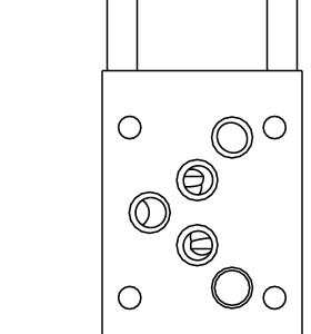BBJ Sun Hydraulics ISO 05: On A and B with cross pilot Sandwich manifold drawing