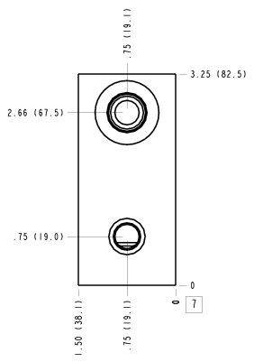 BFI Sun Hydraulics Ninety degree with gauge port Line mount manifold drawing