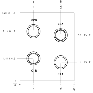 BIC Sun Hydraulics 2 cylinder sequence, direct acting Line mount manifold drawing