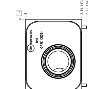 BKB Sun Hydraulics ISO 07: On B, port 3 to A Sandwich manifold drawing