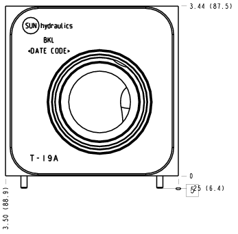 BKL Sun Hydraulics ISO 07: On A, port 3 to B Sandwich manifold drawing