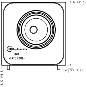 BKO Sun Hydraulics ISO 07: On P, port 3 to T Sandwich manifold drawing