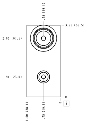 BLK Sun Hydraulics Ninety degree with high capacity port 3 and gauge port Line mount manifold drawing