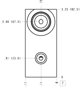 BLL Sun Hydraulics Ninety degree with high capacity port 3 and gauge port Line mount manifold drawing