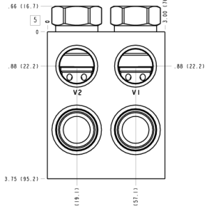 BMD Sun Hydraulics Cushion lock Line mount manifold drawing